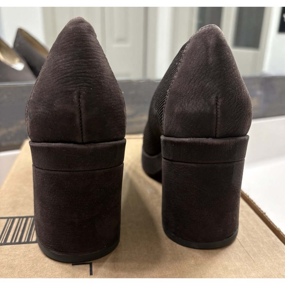 Eileen Fisher Womens Signy Pumps Heels Brown Knit Nubuck Block Heel Size 5.5 M - Picture 3 of 5